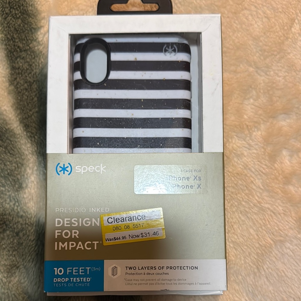 NWT Speck Presidio Inked Case for iPhone Xs/X - Black and White